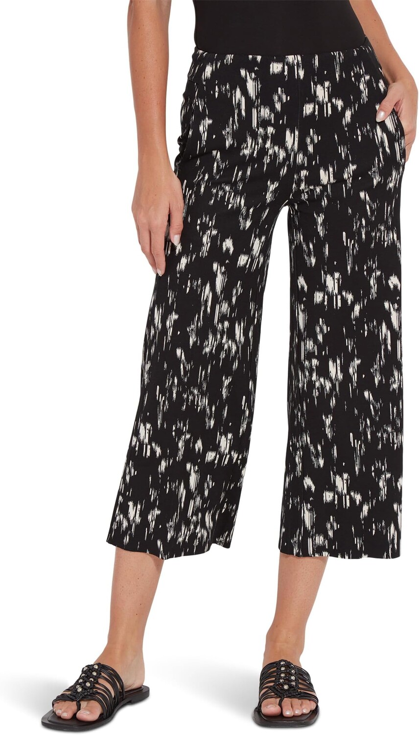 

Брюки Lysse Aries Crop Relaxed Wide Leg Print, цвет Black Shades
