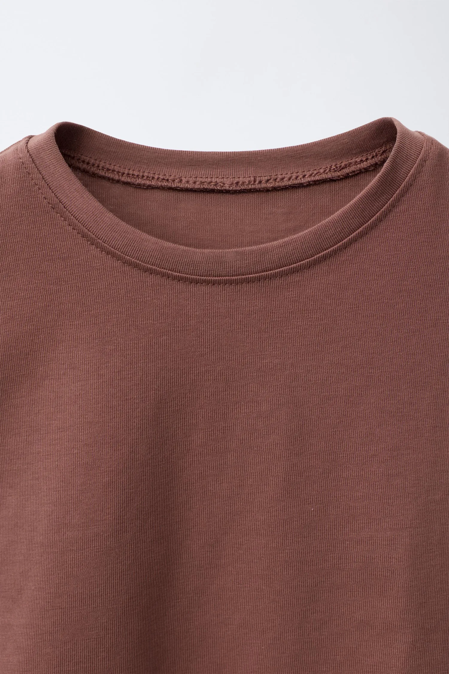 Набор из 3 однотонных футболок Zara, коричневый/белый — фото 4