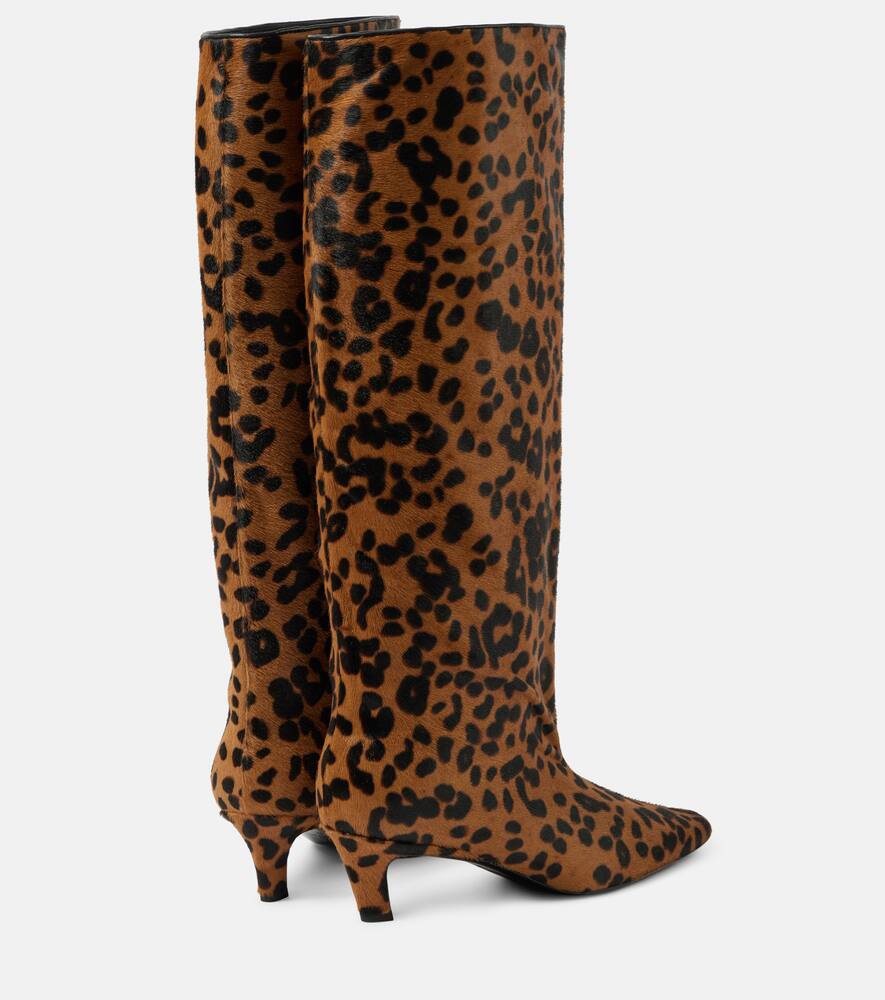 Ботфорты из меха теленка с широким голенищем Toteme, Leopard P207 — фото 3