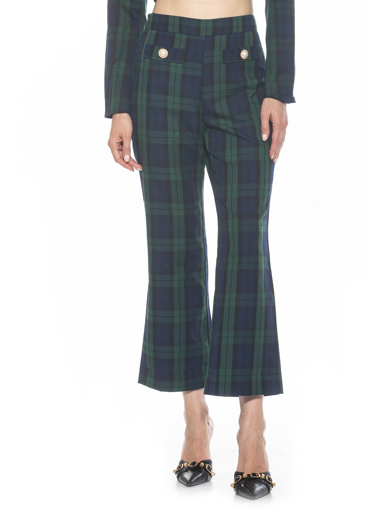

Нефритовые брюки ALEXIA ADMOR, цвет green plaid