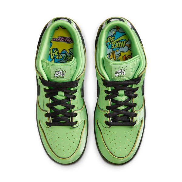 Кроссовки Nike x The Powerpuff Girls SB Dunk Low Prox QS 'Buttercup', зеленый — фото 3