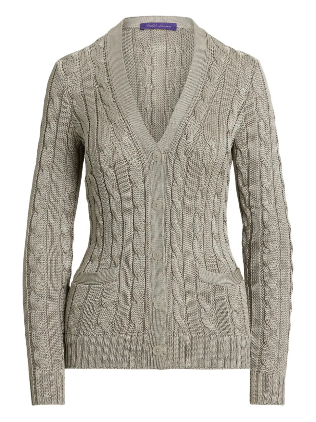 

Ralph Lauren Collection кардиган фактурной вязки, серый