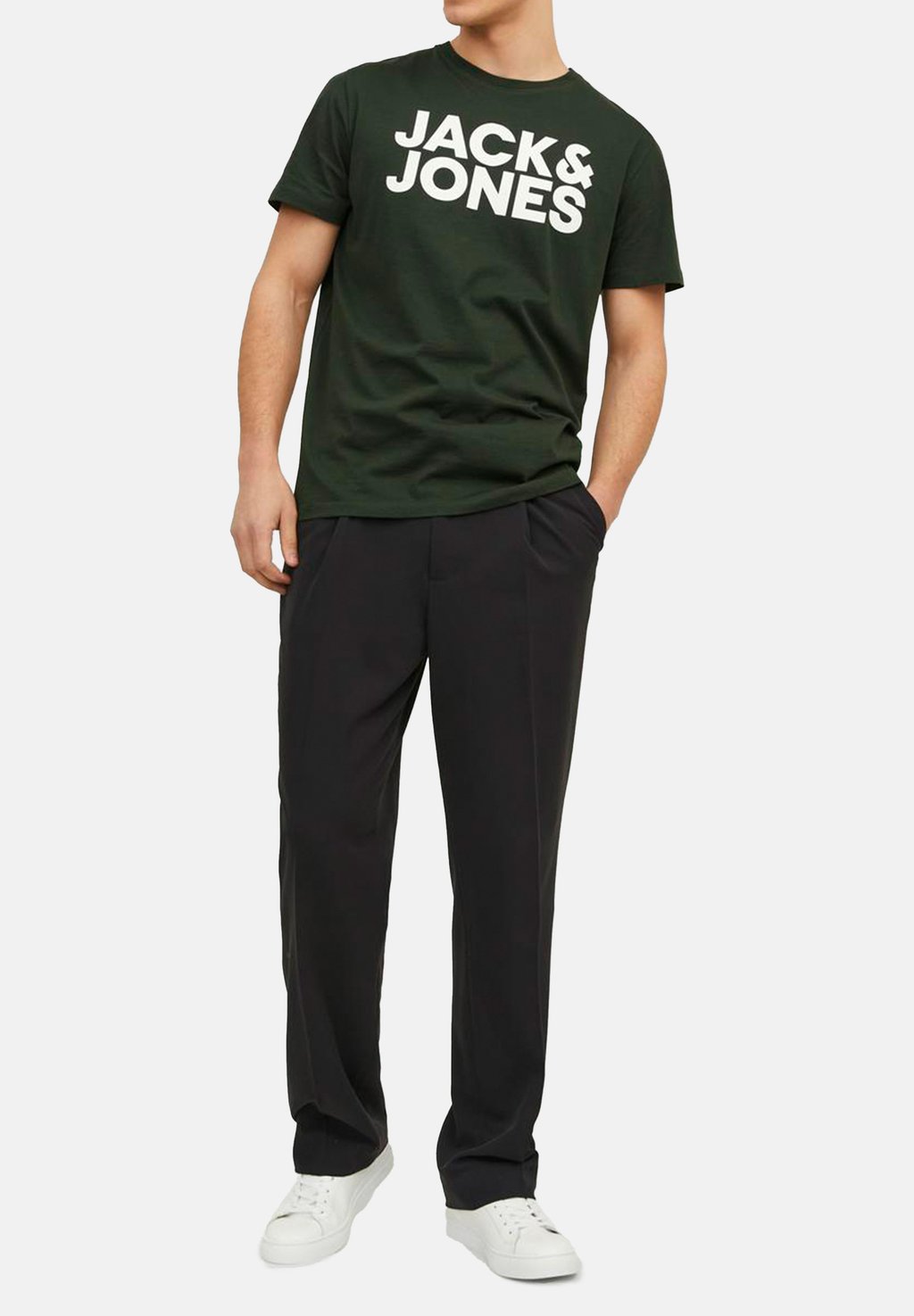 

Футболка с принтом 3ER PACK CORP Jack & Jones, зеленый