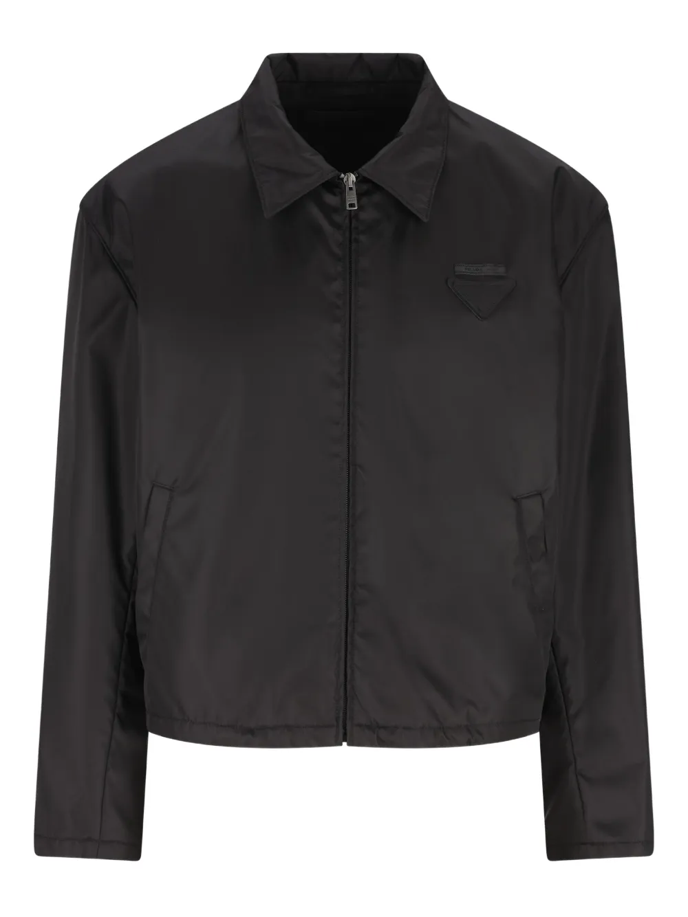 

Укороченная куртка с логотипом Prada, черный