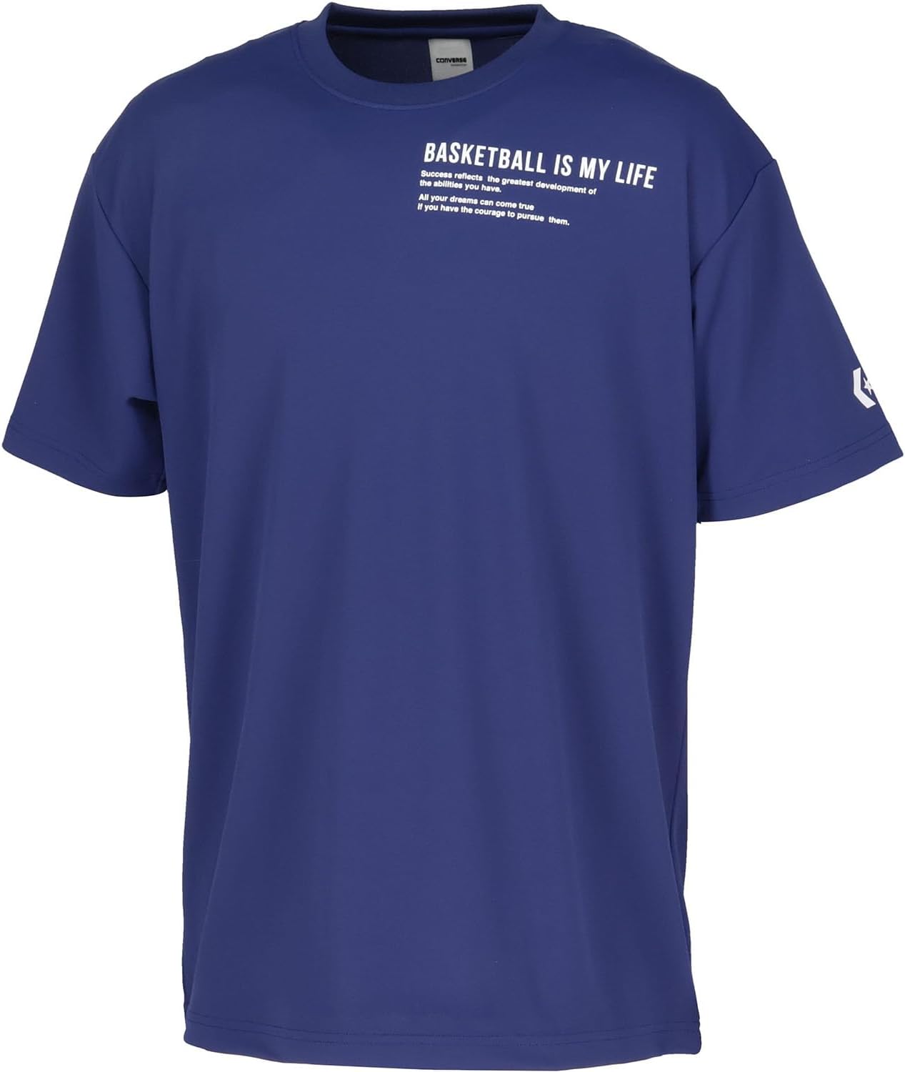 

Баскетбольная футболка Converse CB252363 с коротким рукавом и принтом, влагоотводящая, быстросохнущая, унисекс, темно-синий