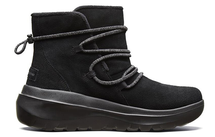 Женские ботинки Skechers зимние на кулиске, черный — фото 2