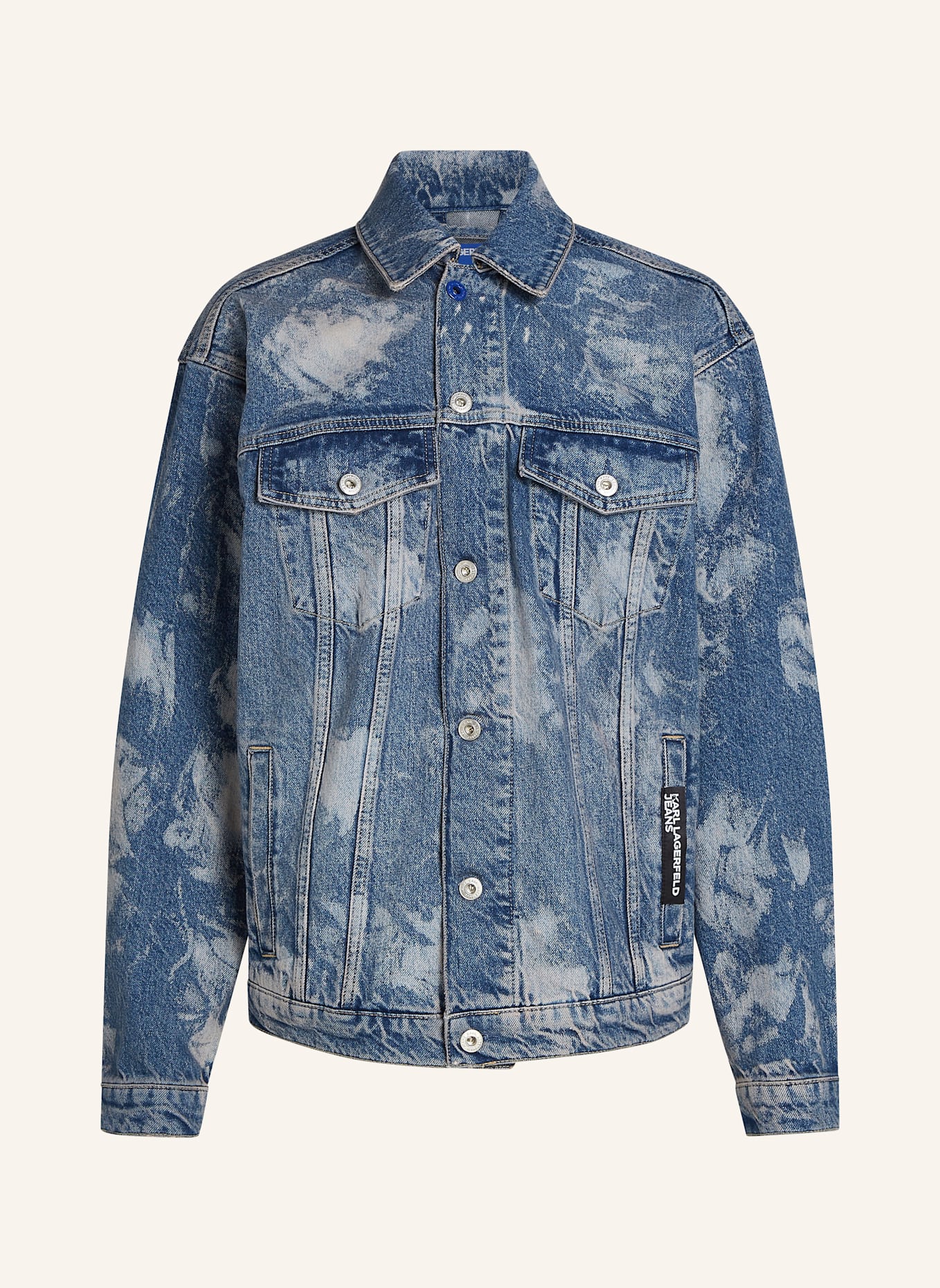 

Куртка из выбеленного денима свободного покроя Karl Lagerfeld Jeans, синий