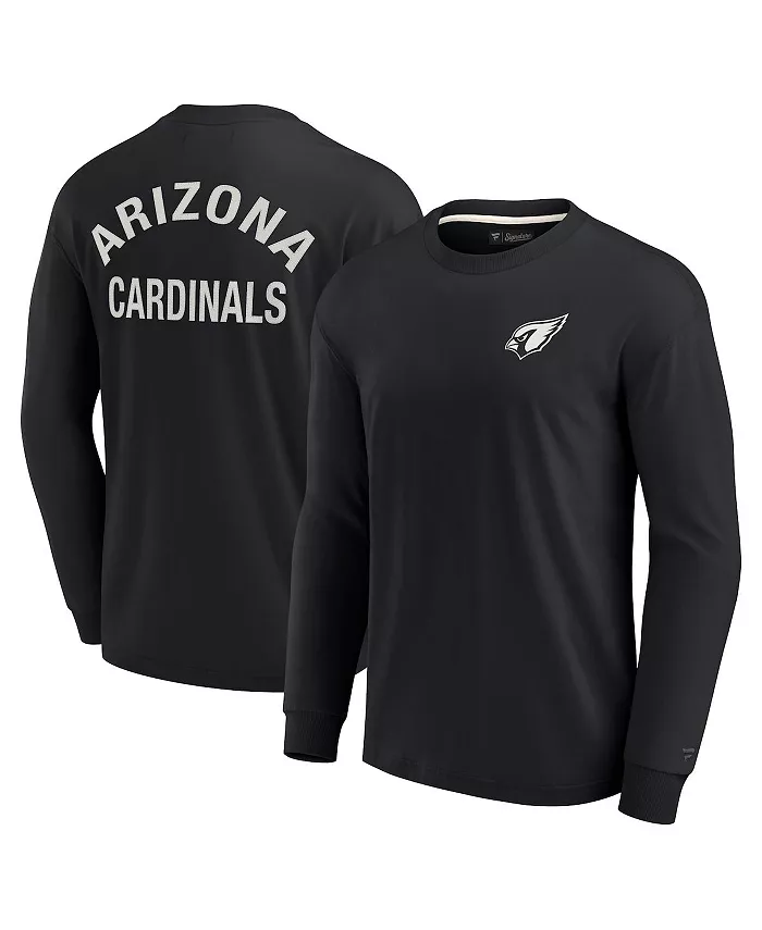 

Мужская и женская черная супермягкая футболка с длинным рукавом Arizona Cardinals Fanatics Signature