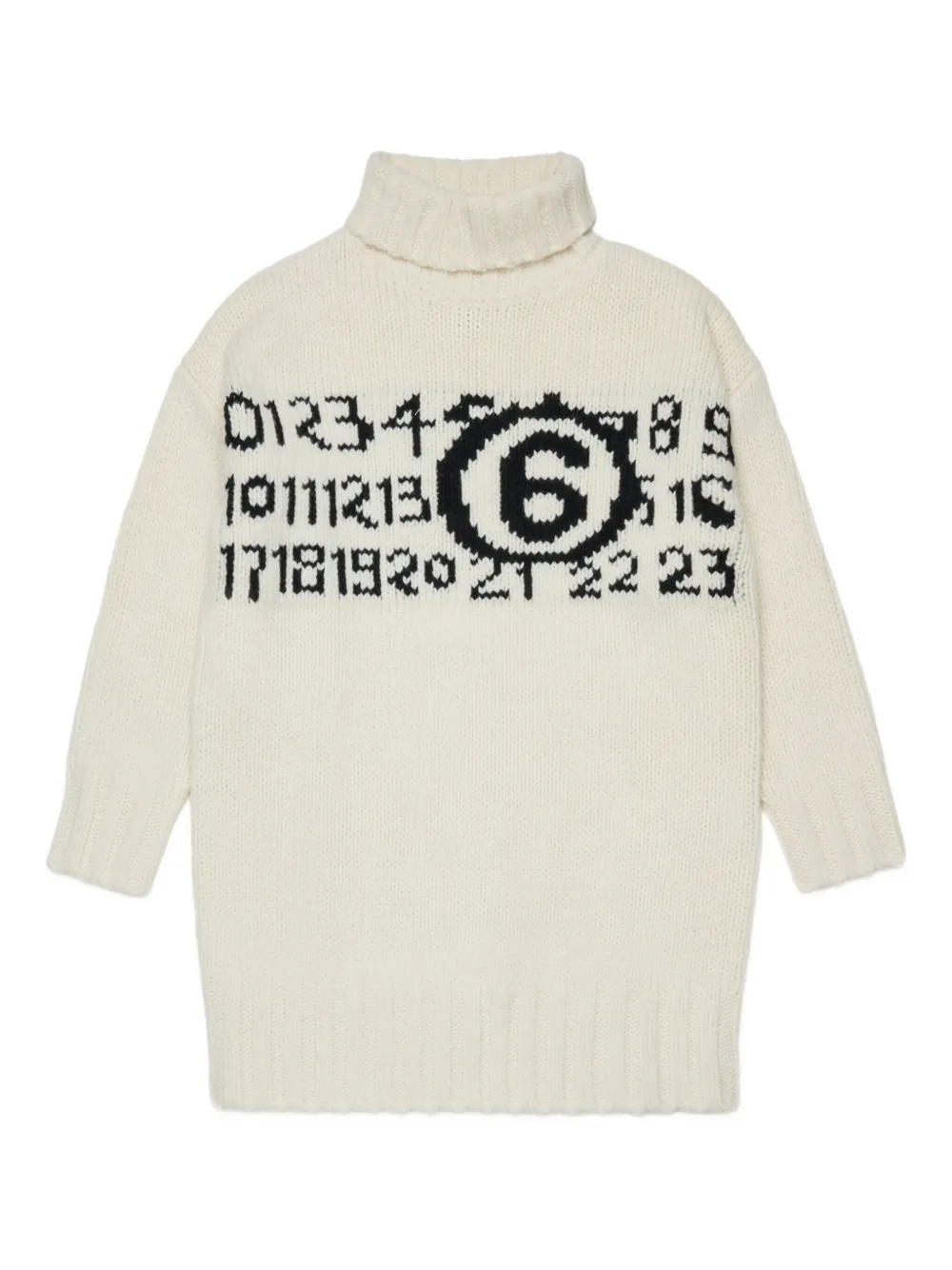 

Свитер с высоким воротником и логотипом Numbers MM6 Maison Margiela Kids, белый