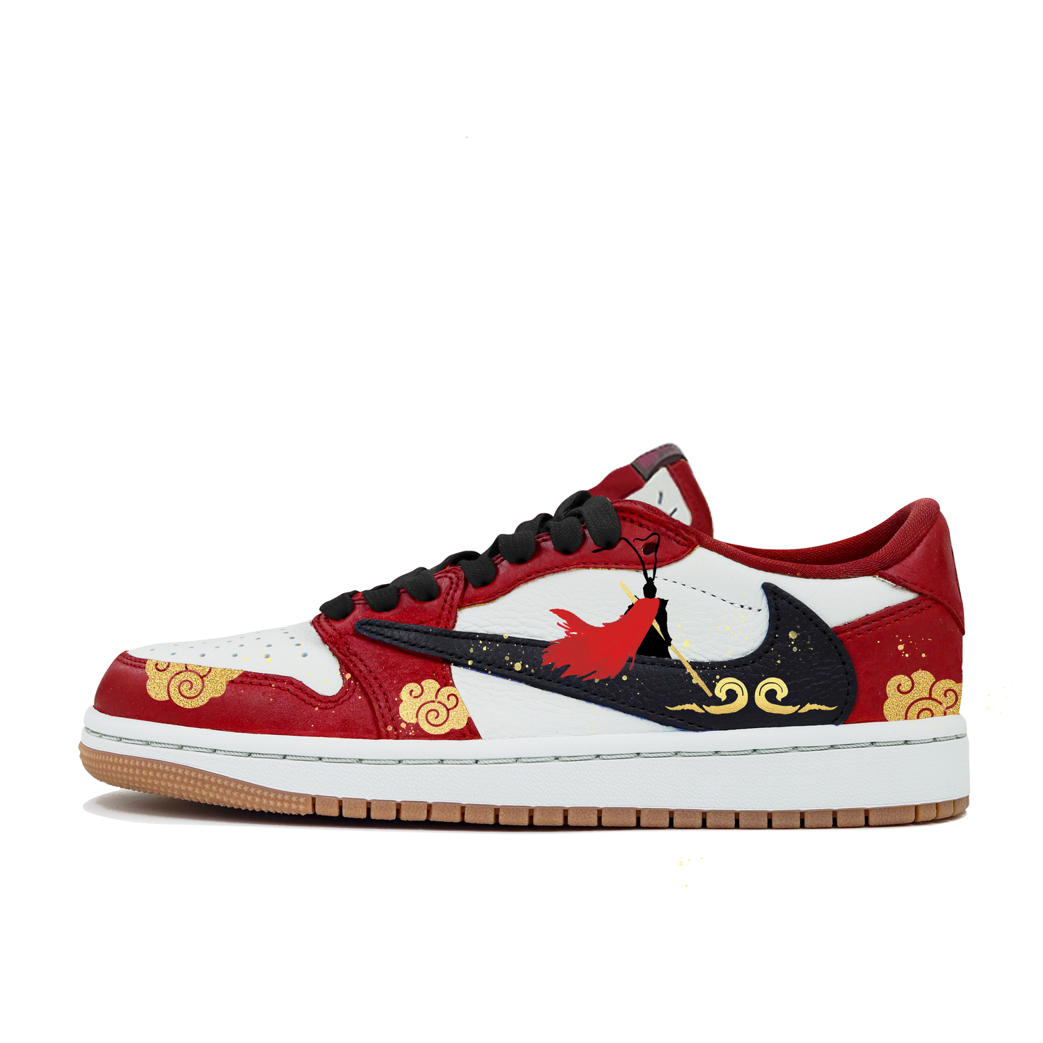 

Jordan Трэвис Скотт X Air Амортизирующие противоскользящие низкие винтажные баскетбольные кроссовки женские Чикаго Ред - красный белый, цвет Red White