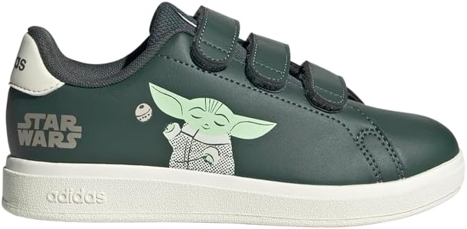 

Кроссовки Adidas для детей и унисекс Star Wars Mandalorian Advantage (маленький ребенок), слоновая кость/туманный нефрит