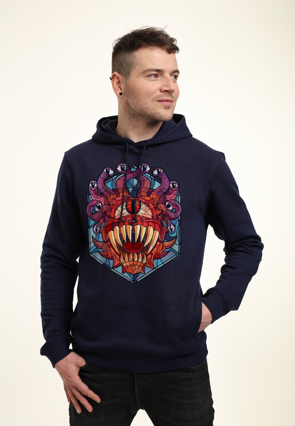 

Толстовка с капюшоном DUNGEONS DRAGONS EYE OF THE BEHOLDER GLASS Henry Tiger, темно-синий