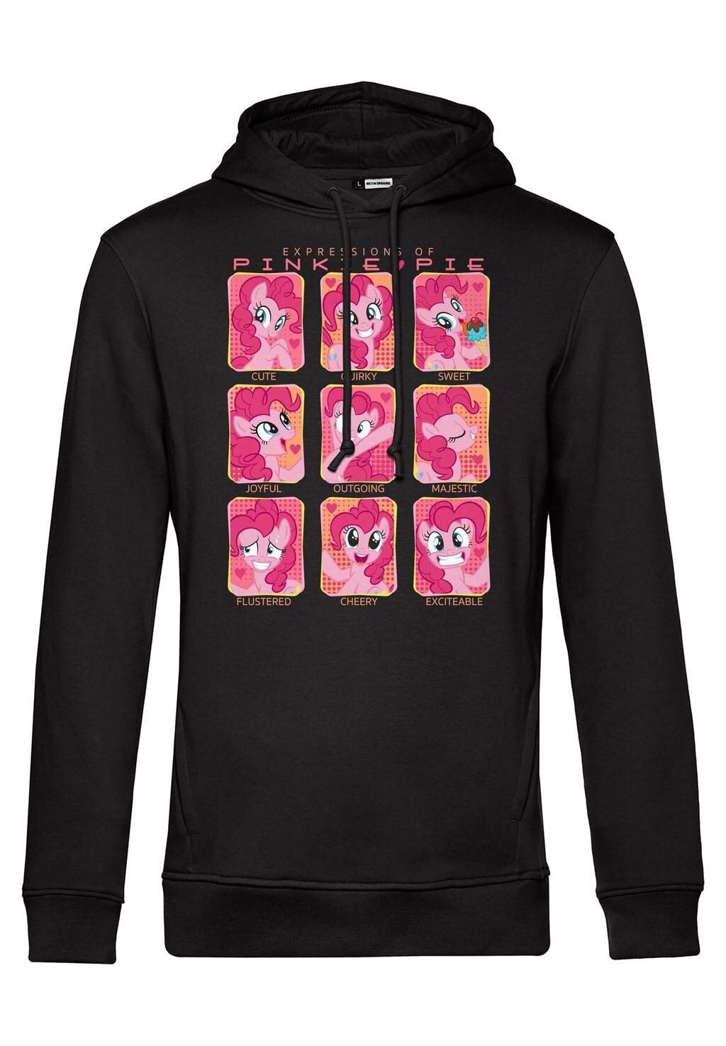 

Толстовка с капюшоном MY LITTLE PONY PINKIE PIE FACES Henry Tiger, черный