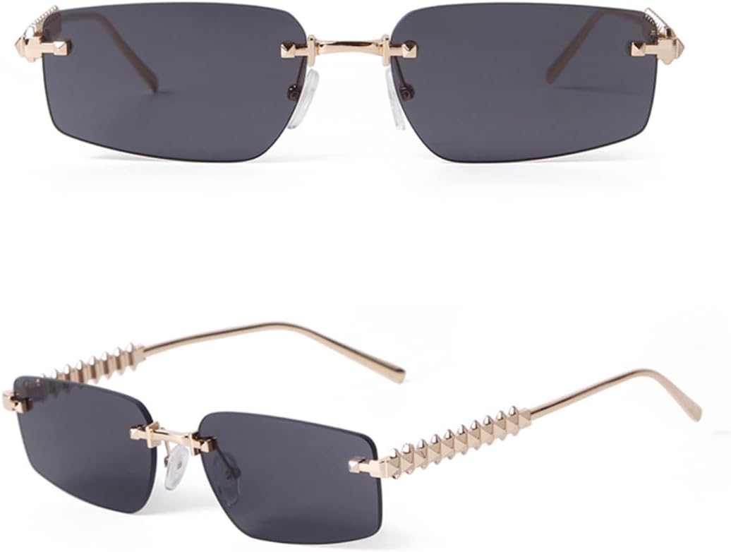 

Солнцезащитные очки без оправы с градиентным переходом цвета для женщин и мужчин, прямоугольные, модные, роскошные, для уличной фотосъемки, с защитой от УФ-излучения UV400 VFDHN, 1