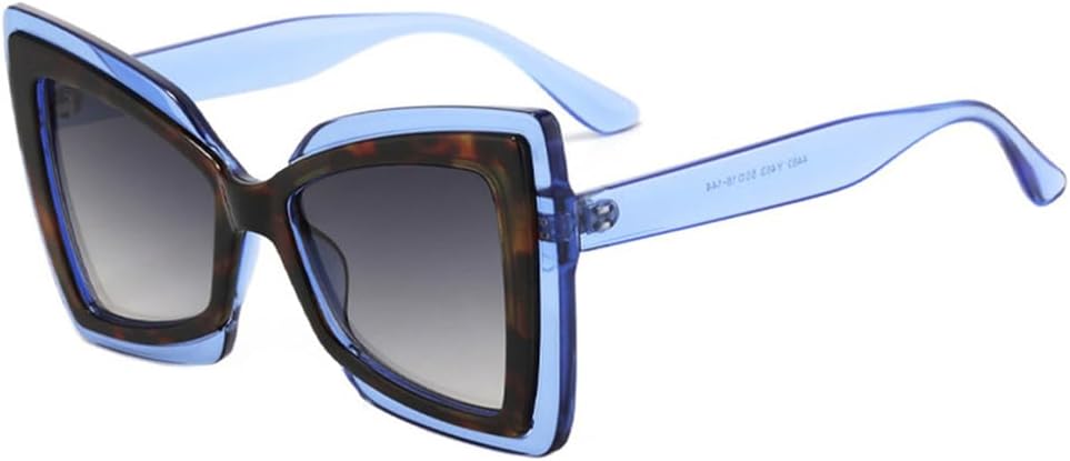 

Солнцезащитные очки UV400 - увеличенный размер, "кошачий глаз", леопардовый принт, градиент, для женщин и мужчин, для бега и занятий спортом на открытом воздухе UYPTK, Blue-gray