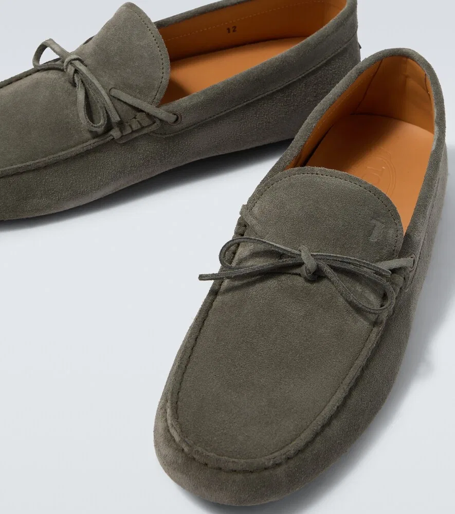 Замшевые мокасины Gommino Tod's, зеленый — фото 3