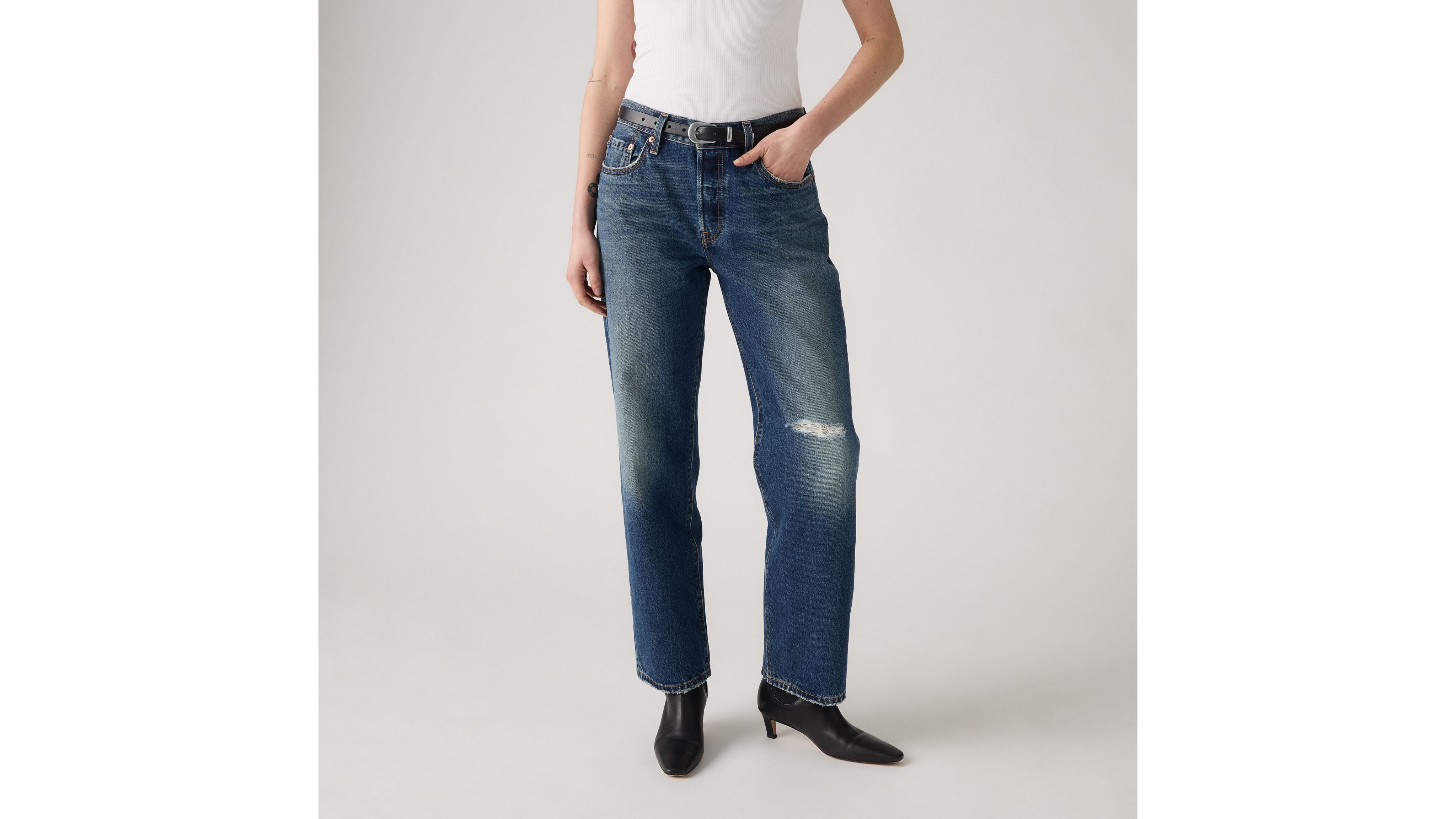 Женские джинсы 501 90-х годов длиной до щиколотки Levi's, Pickup Sticks - Dark Wash — фото 2