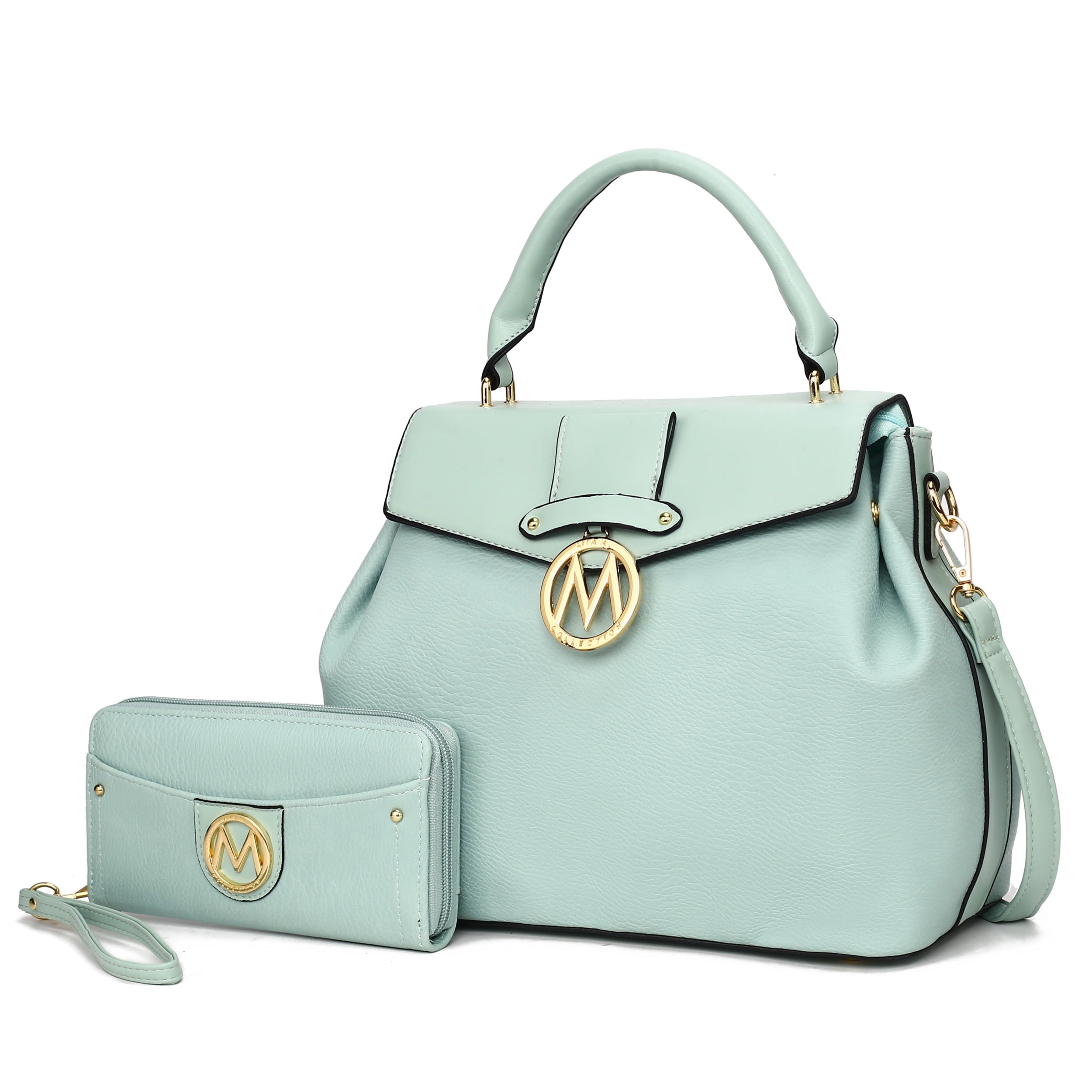 

Сумка-сатчел Aurora с кошельком на запястье от Mia K MKF Collection By Mia K., Seafoam