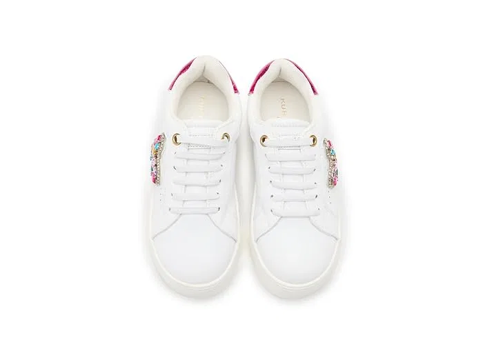 Кроссовки с металлическим сердечком Mini Laney Love Heart Kurt Geiger London Kids, White — фото 3