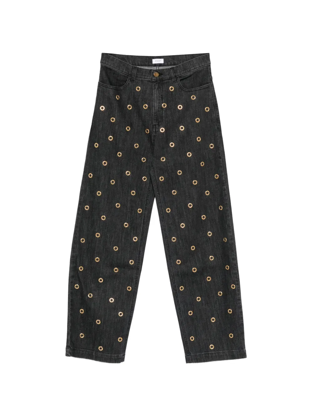 Джинсы с люверсами Pinko Kids, черный