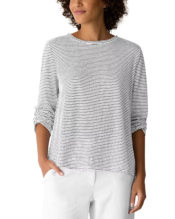 

Футболка с круглым вырезом и длинными рукавами Eileen Fisher, белый