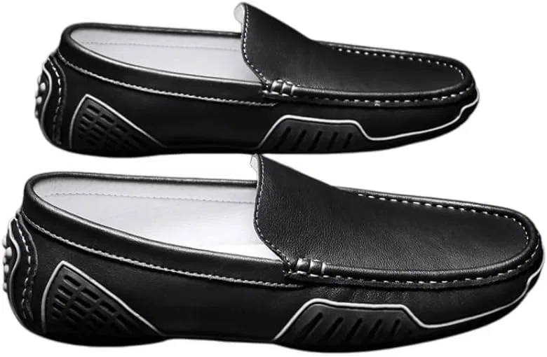 Лоферы мужские, кожаные мокасины, Black NIUGQXPX