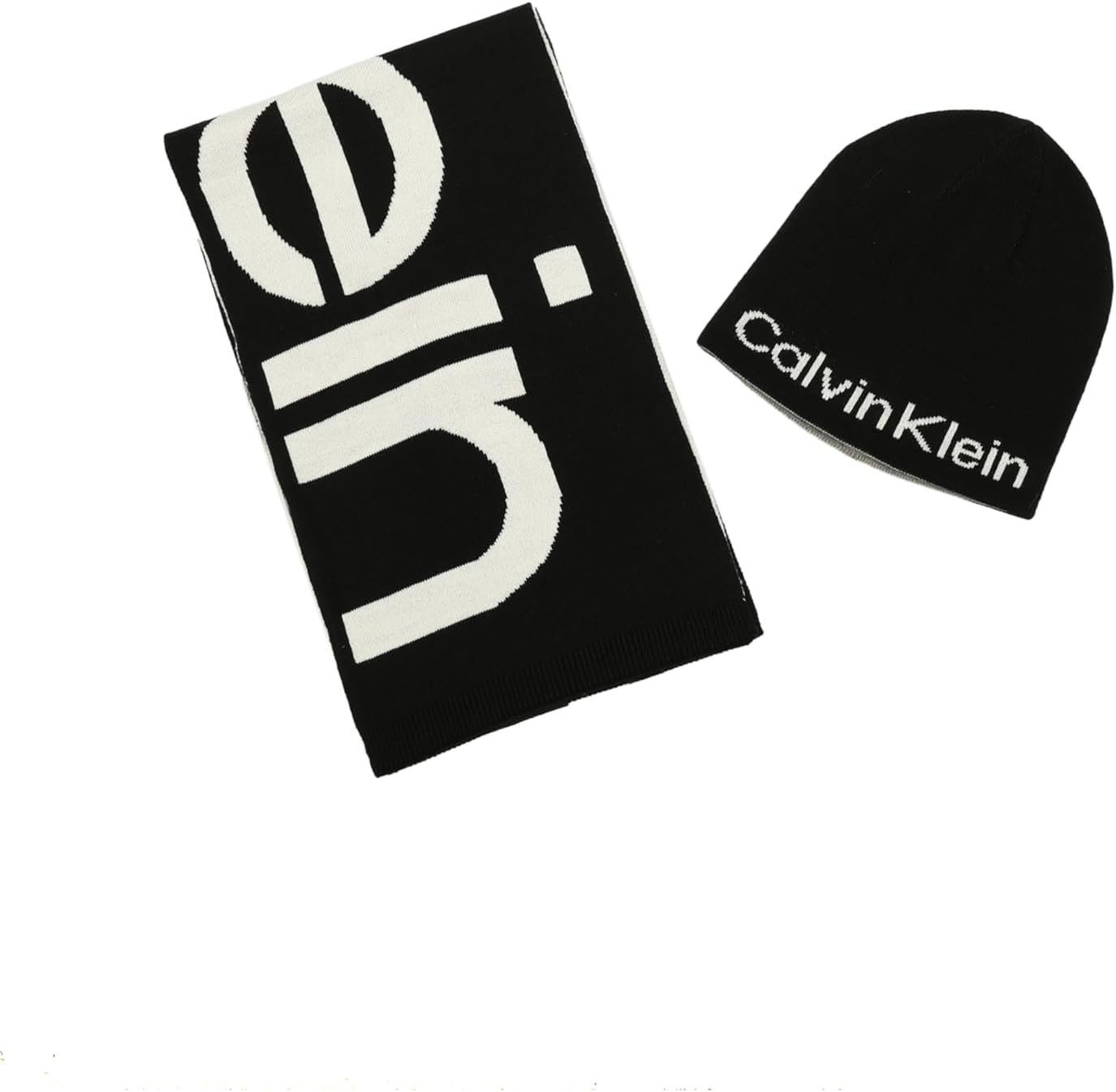 

Мужской комплект шапок и шарфов с логотипом Calvin Klein, Black