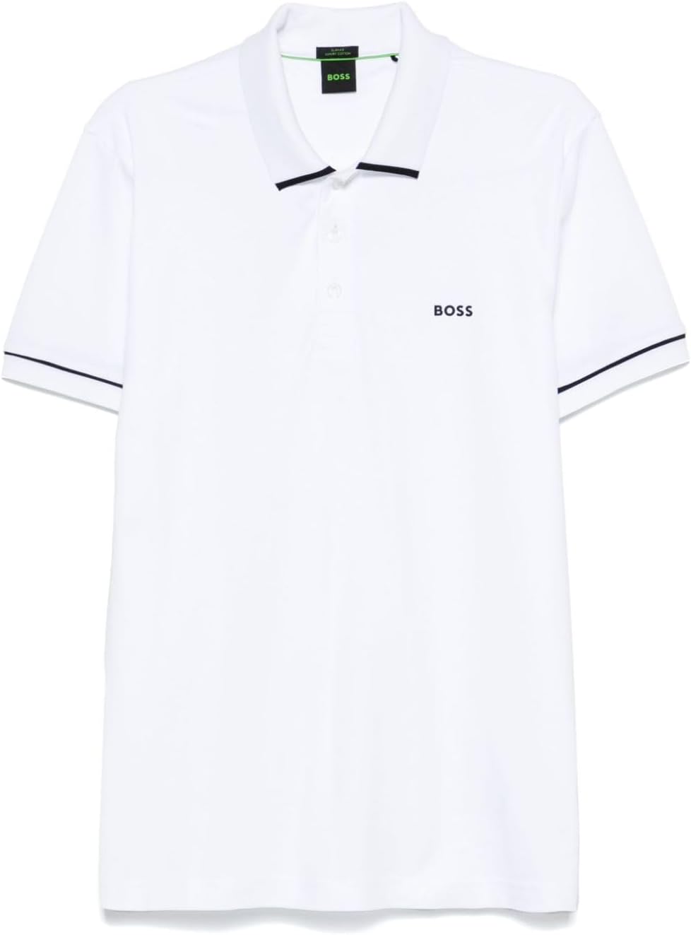 

Мужская рубашка-поло Hugo Boss Paule Slim Fit с черной отделкой, белая