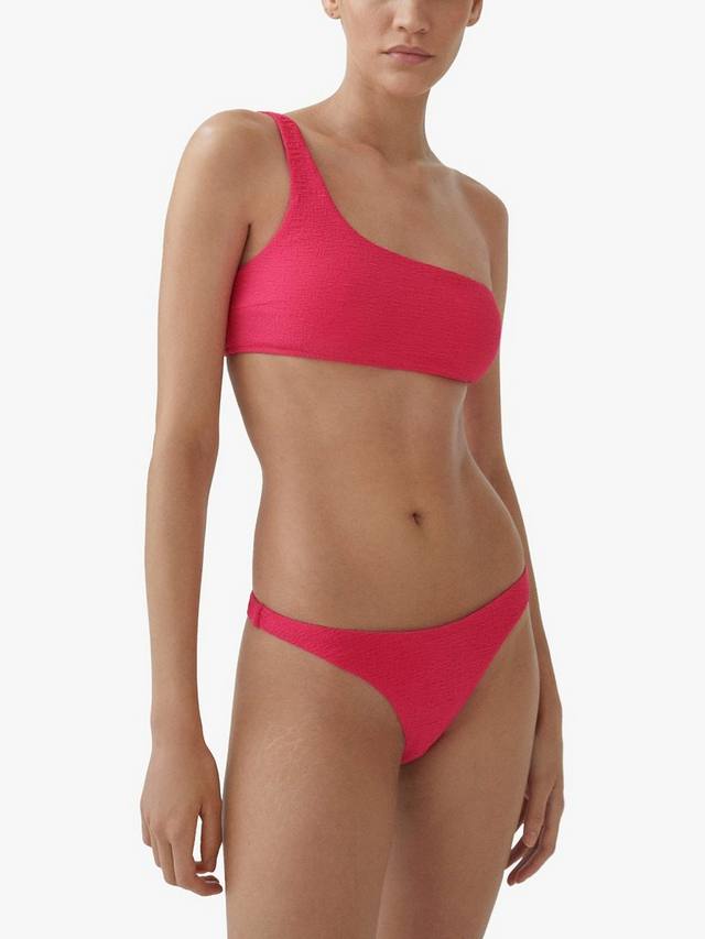 

Текстурированный асимметричный топ бикини bini Mango, цвет Bright Pink