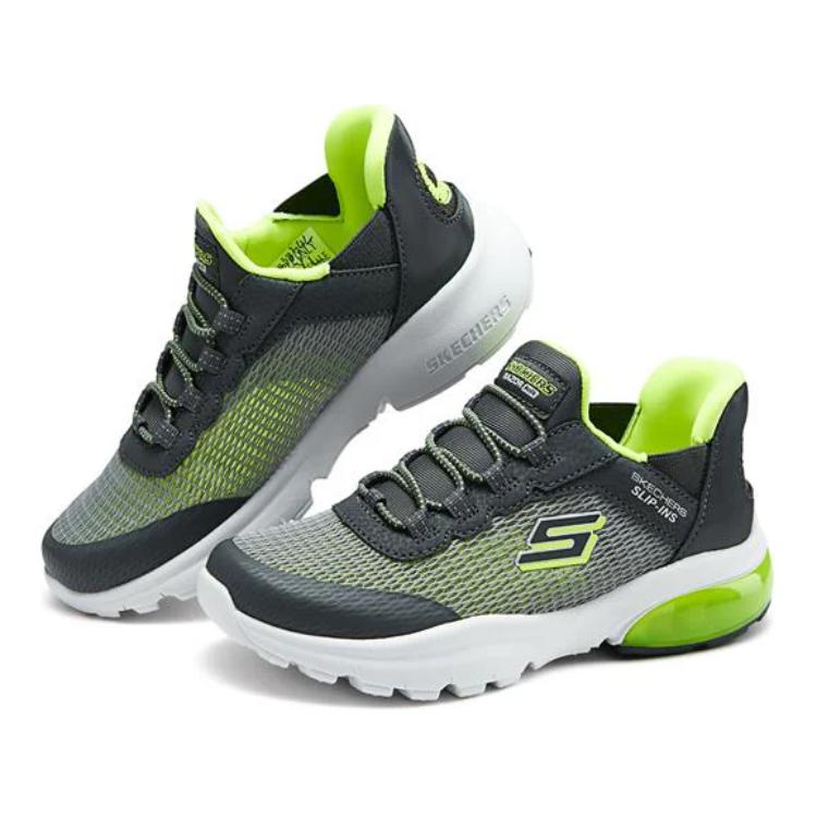 Skechers Kids Детские кроссовки для мальчиков, прочные, дышащие, серо-желтые, для повседневной носки — фото 3
