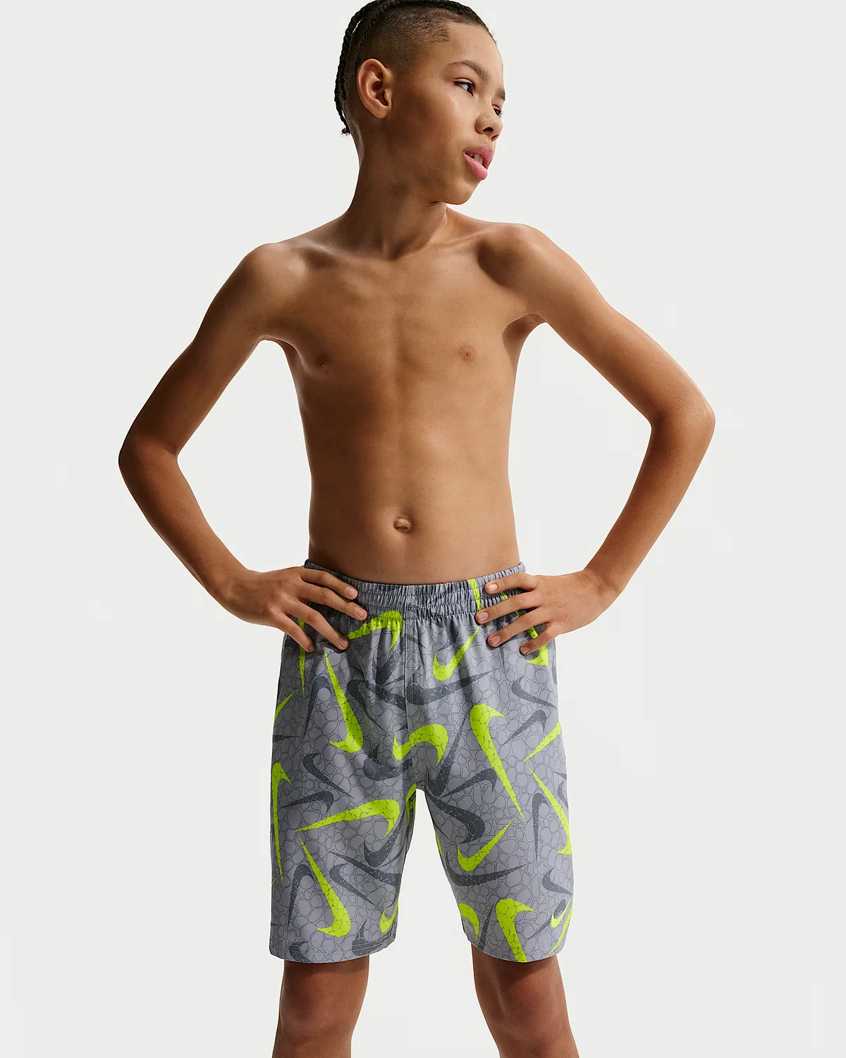 Детские (мальчиковые) плавки Nike Swim Breaker 7" с боксерской подкладкой, Wolf Grey — фото 4