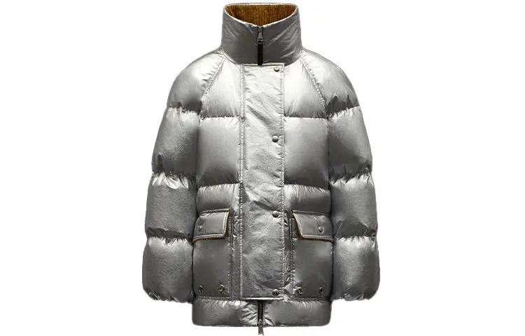 

Пуховик женский серебристый Moncler, серебряный