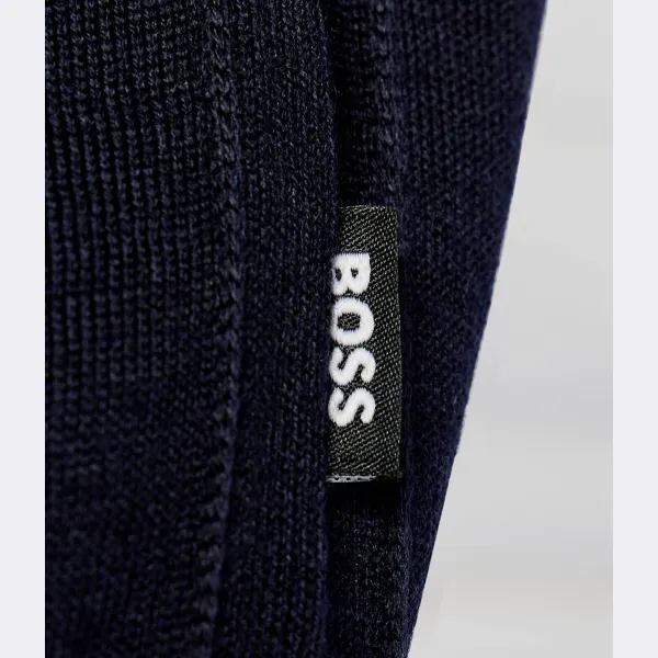 Шерстяная водолазка приталенного кроя Musso-p Boss, синий — фото 4