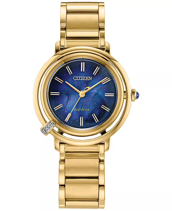 

Женские классические часы с браслетом из нержавеющей стали с дугообразным узором и легким золотистым оттенком, 31,2 мм Citizen, gold-tone