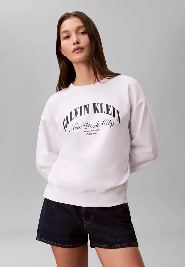 

Свитшот с круглым вырезом и графическим логотипом Calvin Klein Jeans, Bright White, Белый, Свитшот с круглым вырезом и графическим логотипом Calvin Klein Jeans, Bright White