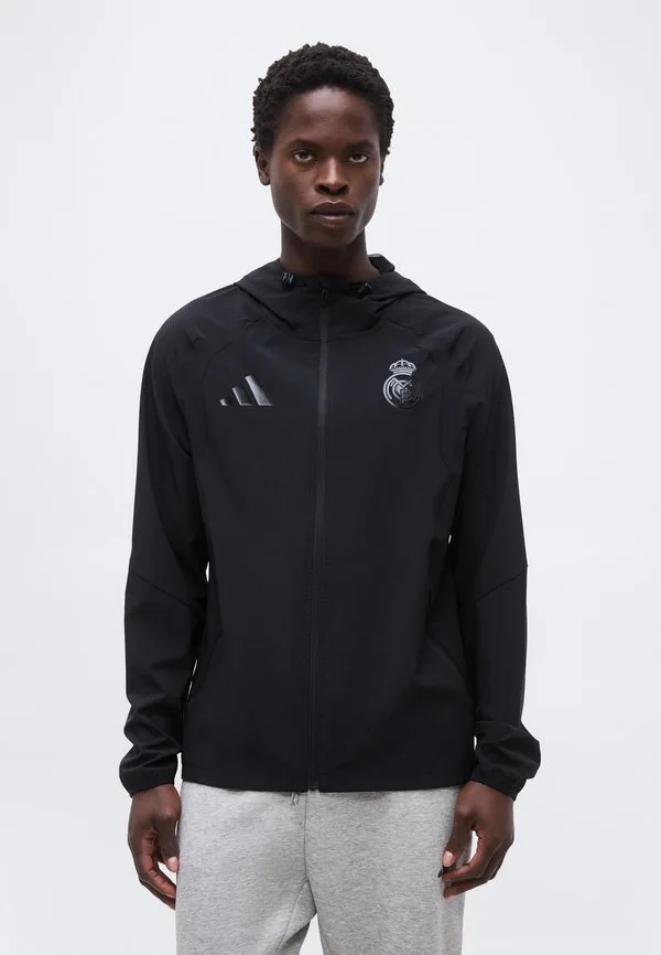 Ветровка на молнии с символикой "реал мадрид" для путешествий Adidas Performance, Black