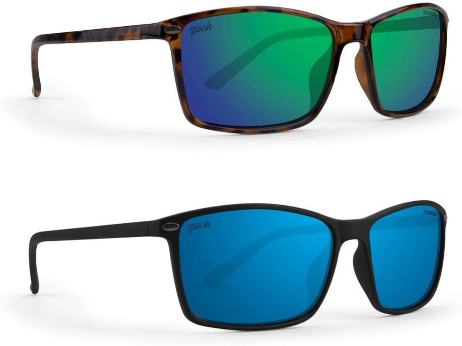 

Солнцезащитные очки Epoch Eyewear Murphy для гольфа, 2 пары, черепаховая оправа с поляризованными зелеными зеркальными линзами и черная с поляризованными синими зеркальными линзами, Black Tortoise