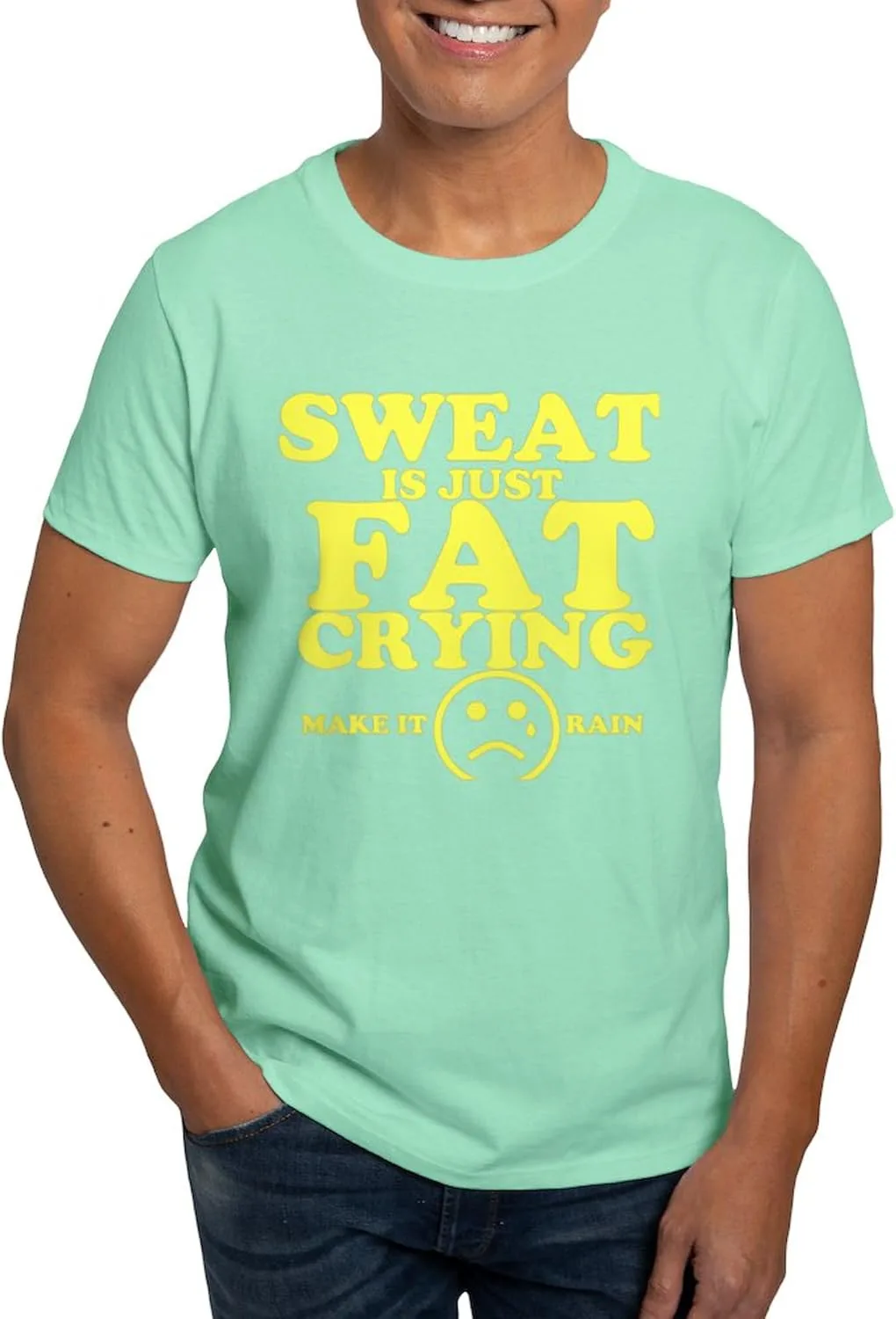 

Футболка мужская Sweat is Just Fat Crying, 100% Cotton, Classic Graphic, White CafePress