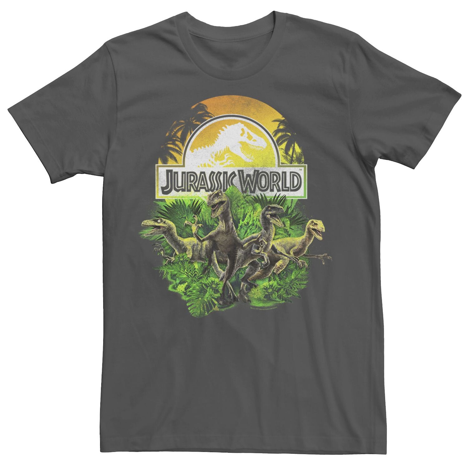 

Мужская футболка с логотипом Jurassic World Raptor Group Shot Title Jurassic Park