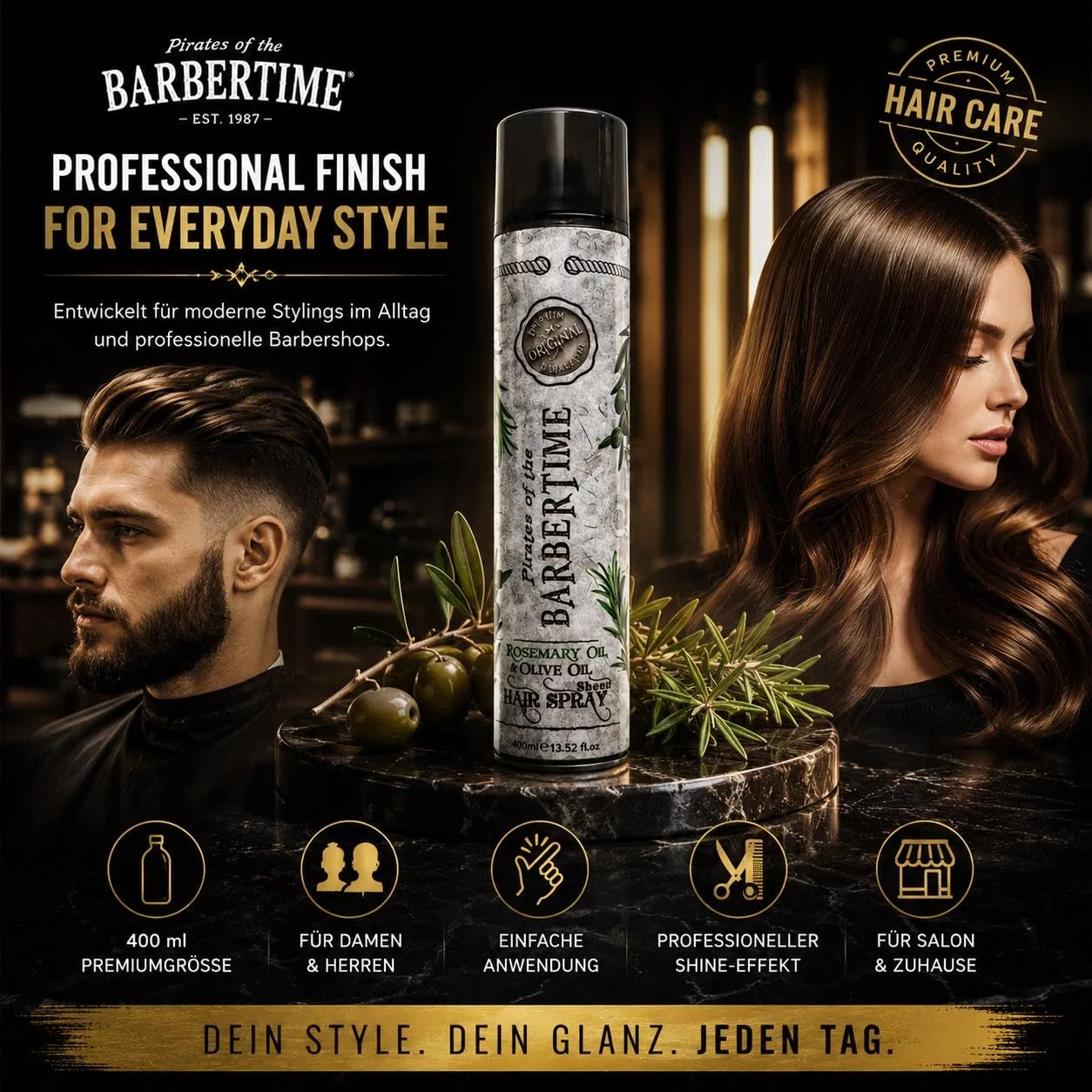 Спрей-блеск с оливковым и розмариновым маслом Sheen Spray Barbertime — фото 4