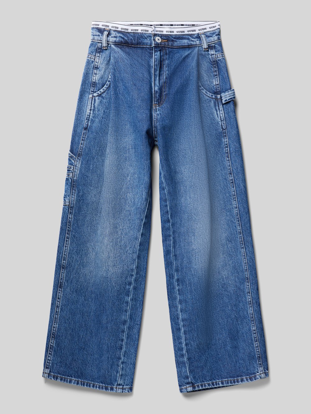 

Джинсы прямого кроя из чистого хлопка Guess, синий