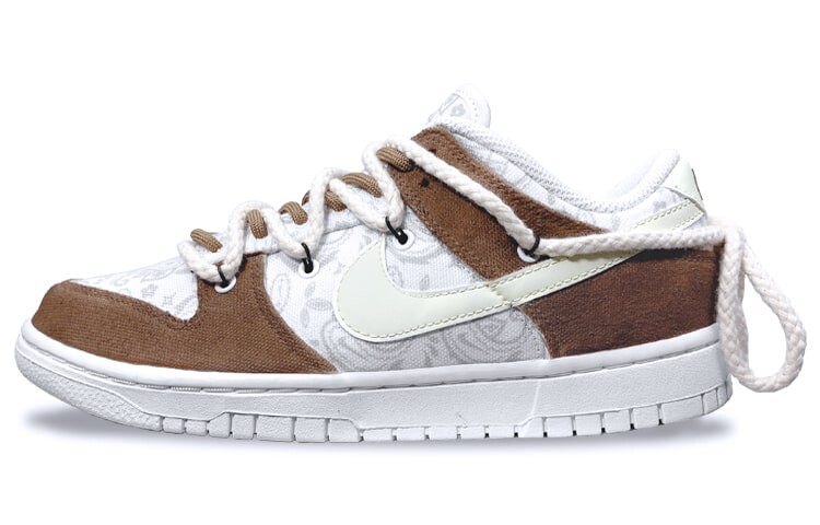 

Кроссовки Nike Dunk Skateboarding Shoes Women's Low-top Light Khaki, белый