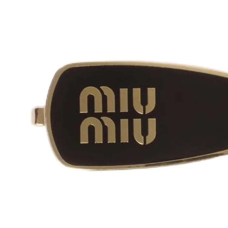Заколка для волос с логотипом MIU MIU, черный — фото 3