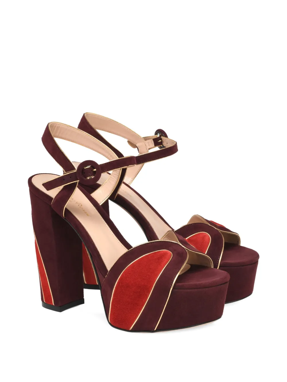 Босоножки Tamara на платформе и каблуке 125 мм Gianvito Rossi, коричневый — фото 2