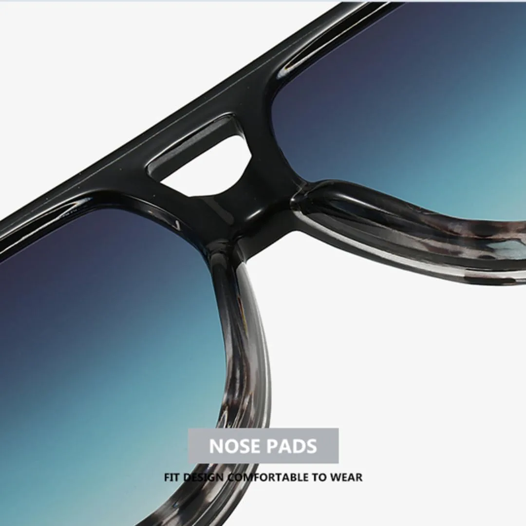 

Солнцезащитные очки с двойной перемычкой для женщин, модные градиентные очки с защитой от УФ-излучения UV400, ретро-панк для мужчин TVTBBVV, Black Gray Blue