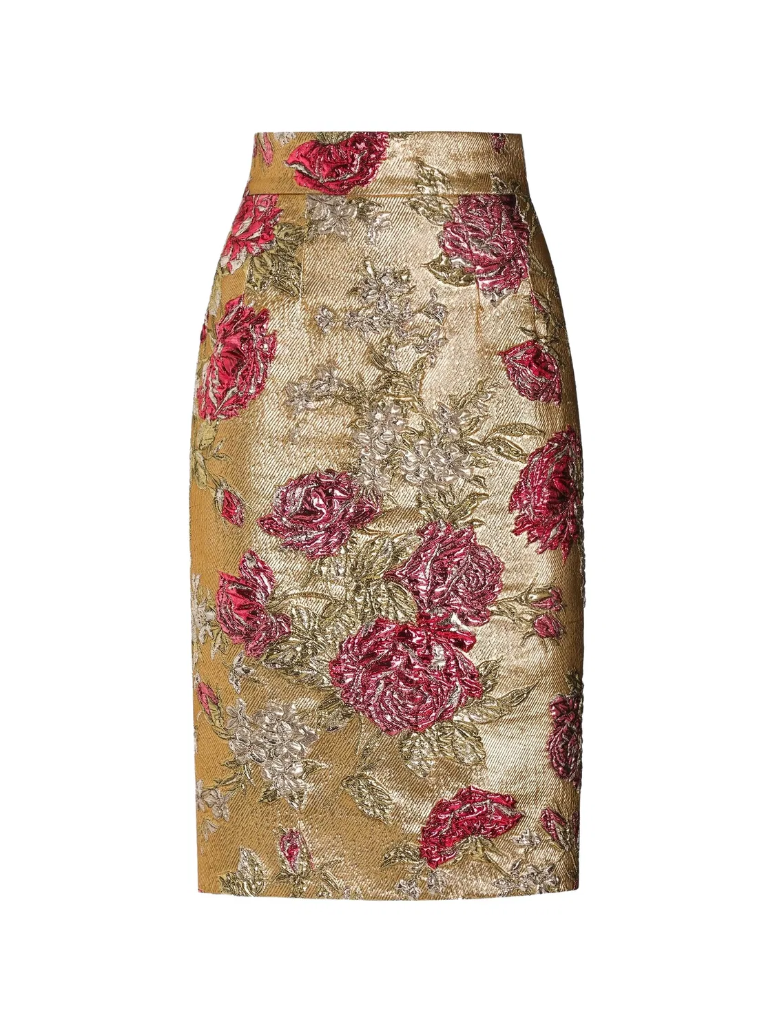 Жаккардовая юбка с цветочным узором Dolce & Gabbana, золотистый/мультиколор