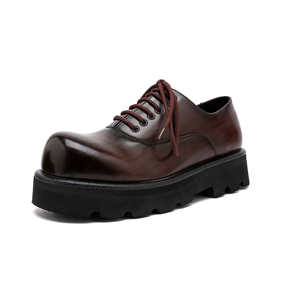 

KACHILANG Повседневные кожаные туфли мужские низкие черно-коричневые - коричневые, цвет Brown