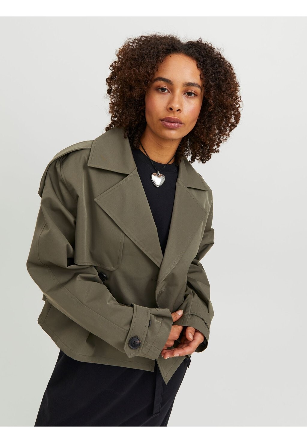 

Тренч Carlie Short Unisex JJXX, цвет dusty olive