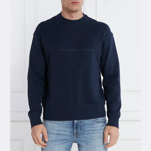 

Толстовка обычного кроя с добавлением белья Armani Exchange, синий