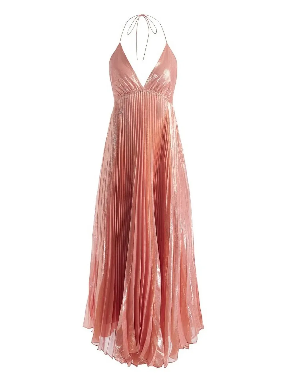 

Платье макси Marivel с плиссировкой и халтер-воротом alice + olivia, розовый
